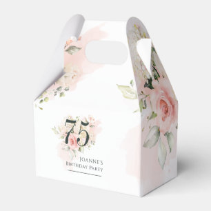 75th Birthday Any Age Floral Pink Floral Greenery Favour Box