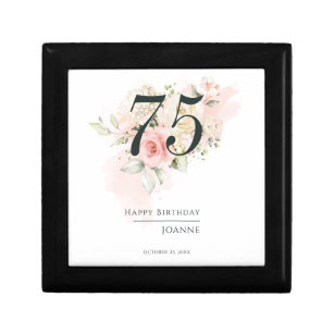 75th Birthday Any Age Floral Pink Floral Greenery Gift Box