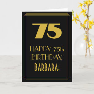 75th Birthday ~ Art Deco Inspired Look "75" & Name Card
