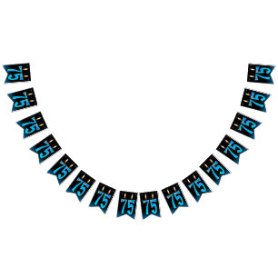 75th birthday candles with eyeballs bunting 