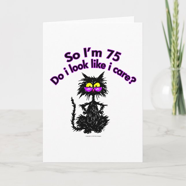 75th Birthday Cat Gifts Card (Front)