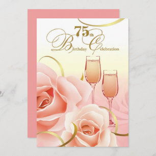 75th Birthday Celebration Custom Invitations