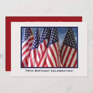 75th Birthday Celebration Invitation, Flags Invitation