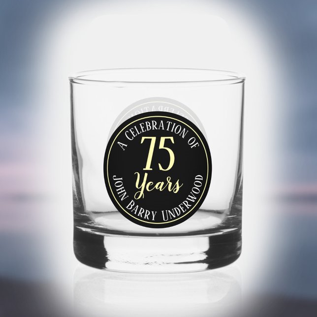 75th Birthday Celebration Whiskey Glass (Creator Uploaded)