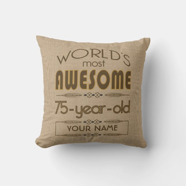 75th Birthday Celebration World Best Fabulous Outdoor Cushion (Front)