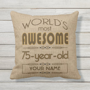 75th Birthday Celebration World Best Fabulous Outdoor Cushion