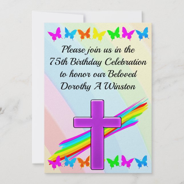 75TH BIRTHDAY CHRISTIAN INVITATION (Front)