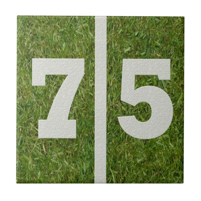 75th Birthday Football Customisable Tile (Front)