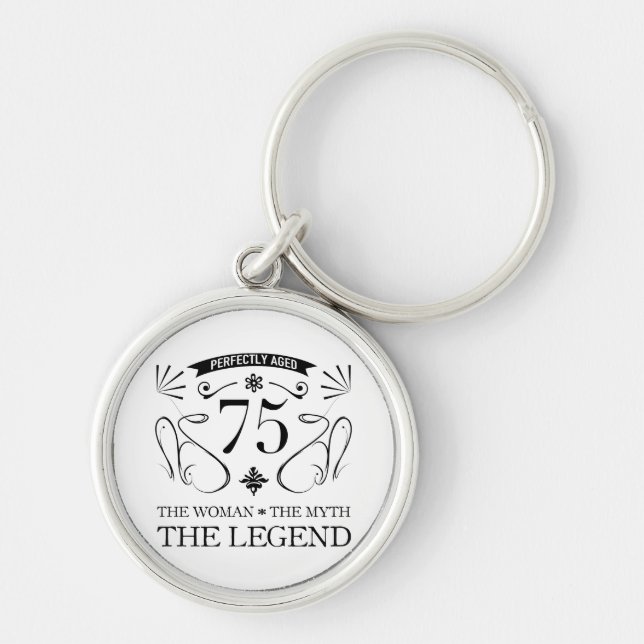 75th Birthday For Women Key Ring (Front)