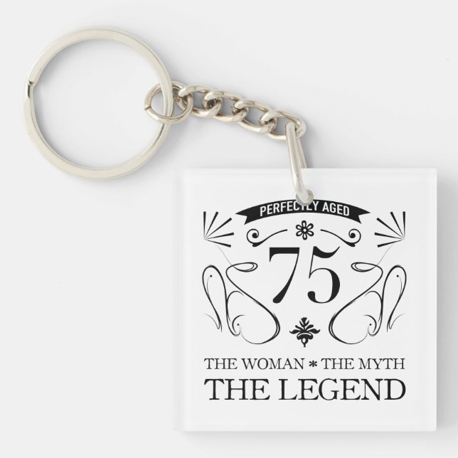 75th Birthday For Women Key Ring (Front)