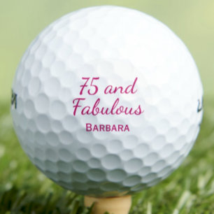 75th Birthday Friend Gift - Pink 75 and Fabulous Golf Balls