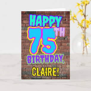 75th Birthday - Fun, Urban Graffiti Inspired Look Card