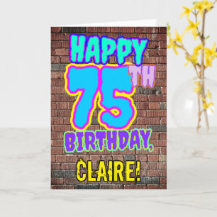 75th Birthday - Fun, Urban Graffiti Inspired Look Card