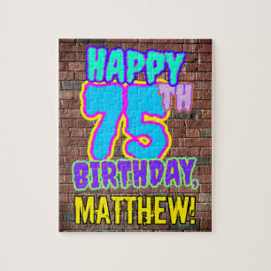 75th Birthday ~ Fun, Urban Graffiti Inspired Look Jigsaw Puzzle