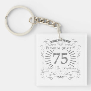 75th Birthday Gag Gift Key Ring