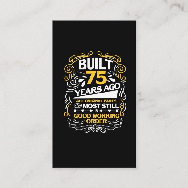75th Birthday Gift for a 75 year old Business Card (Front)