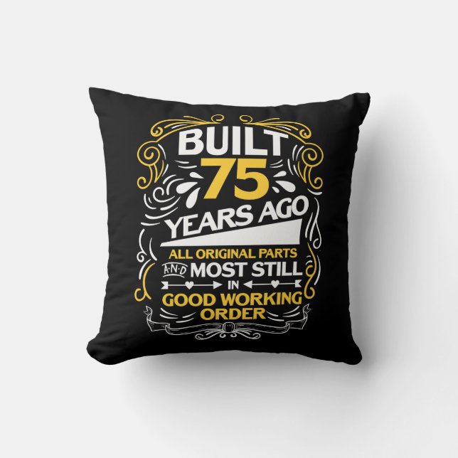 75th Birthday Gift for a 75 year old Cushion (Front)