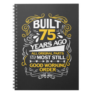 75th Birthday Gift for a 75 year old Notebook