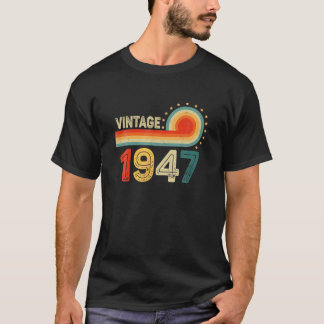 75Th Birthday Gift - Vintage 1947 Retro Bday 75 Ye T-Shirt