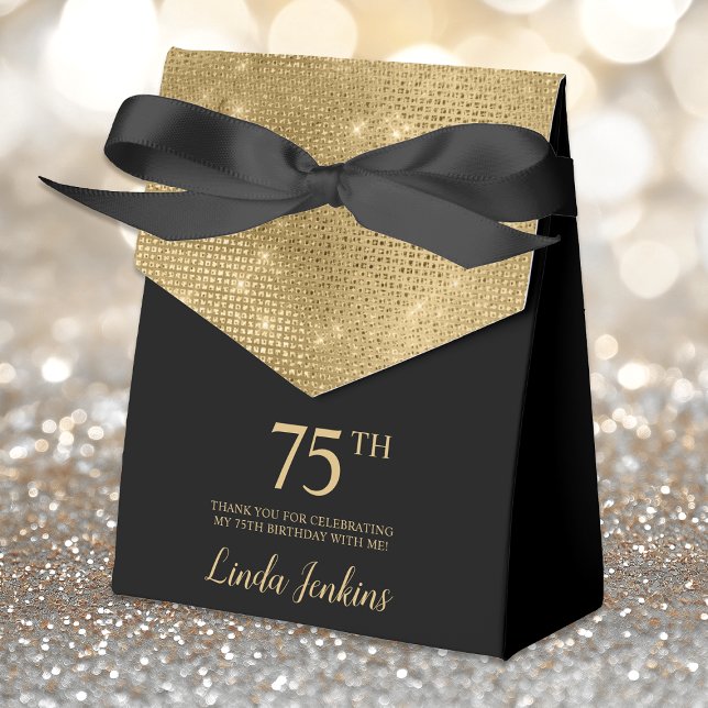 75th Birthday Gold Thank You Favour Box (Creator Uploaded)