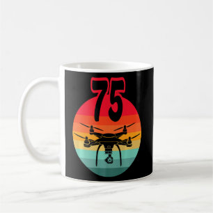 75th Birthday I Retro Remote Control Drones With C Coffee Mug