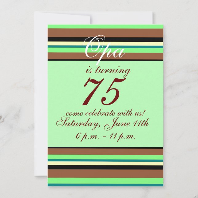 75th birthday Invitation (Front)
