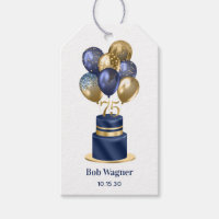 75th Birthday Navy Blue Balloon Cake