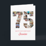 75th Birthday Number 75 Photo Collage Personalised Card<br><div class="desc">Celebrate momentous 75th Birthday with this cute card. It's a personalised photo collage birthday card that allows you to create a truly unique and memorable design. This customisable template lets you insert your own cherished photos, capturing the precious moments throughout the year. This custom card is perfect for commemorating your...</div>
