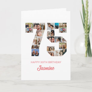 75th Birthday Number 75 Photo Collage Personalised Card