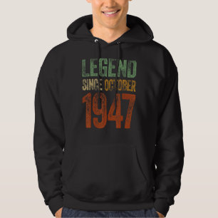 75th Birthday October Born 75 Years Legend Since 1 Hoodie
