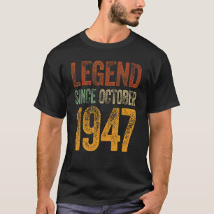 75th Birthday October Born 75 Years Legend Since 1 T-Shirt