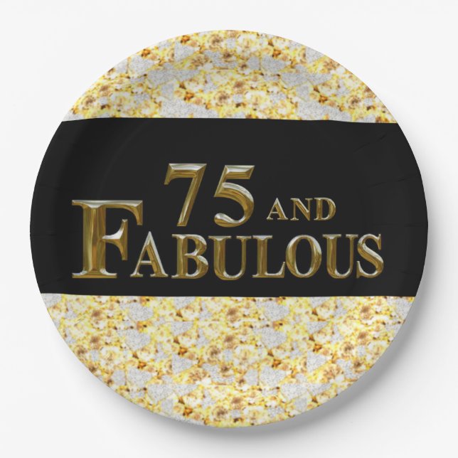 75th Birthday  Paper Plate (Front)