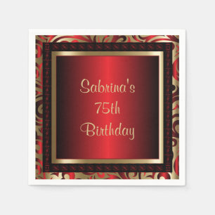 75th Birthday Party DIY Text Napkin