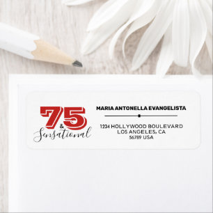 75th Birthday Party Event 75 & SENSATIONAL Label Return Address Label