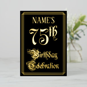 75th Birthday Party — Fancy Script & Custom Name