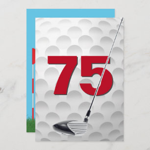 75th Birthday Party Golf Theme Invitation