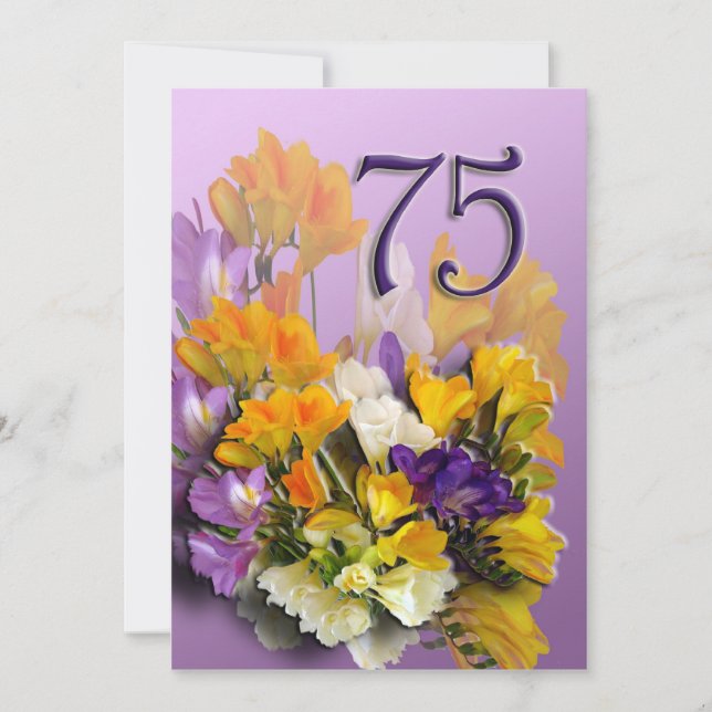 75th Birthday Party Invitation - Bouquet (Front)