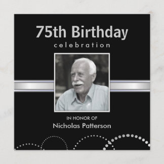 75th Birthday Party Invitations - Custom Photo