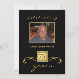 75th Birthday Party Invitations - Mens Formal