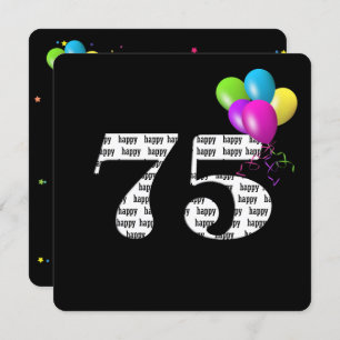 75th Birthday Party with balloon bunch Invitation