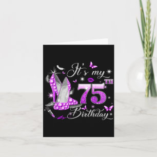 75th Birthday Pink 75 Years Old Birthday Queen Card