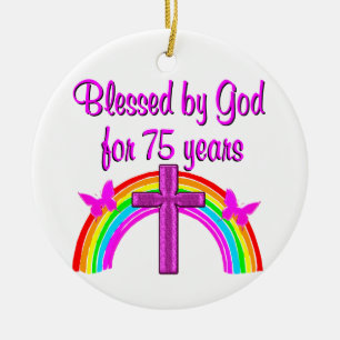 75TH BIRTHDAY PRAYER PERSONALIZED DESIGN CERAMIC ORNAMENT
