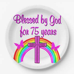 75TH BIRTHDAY PRAYER PERSONALIZED DESIGN PAPER PLATE