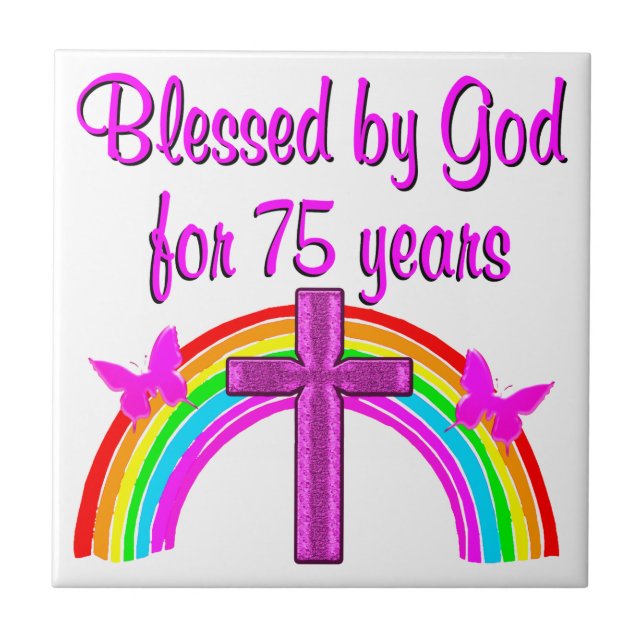75TH BIRTHDAY PRAYER PERSONALIZED DESIGN TILE (Front)