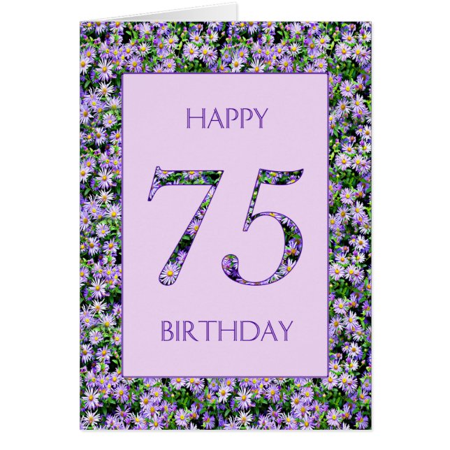 75th Birthday Purple Daisies (Front)