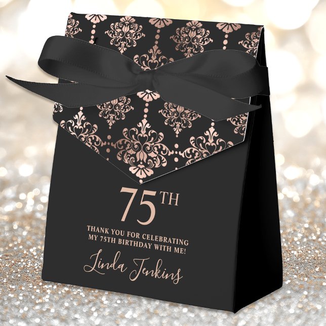 75th Birthday Rose Gold Elegant Thank You  Favour Box (Creator Uploaded)