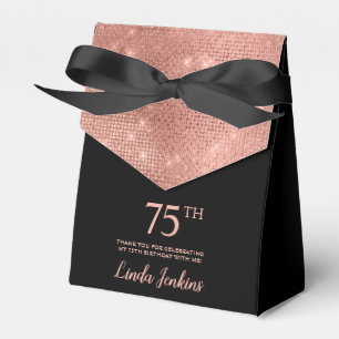 75th Birthday Rose Gold Thank You Favour Box