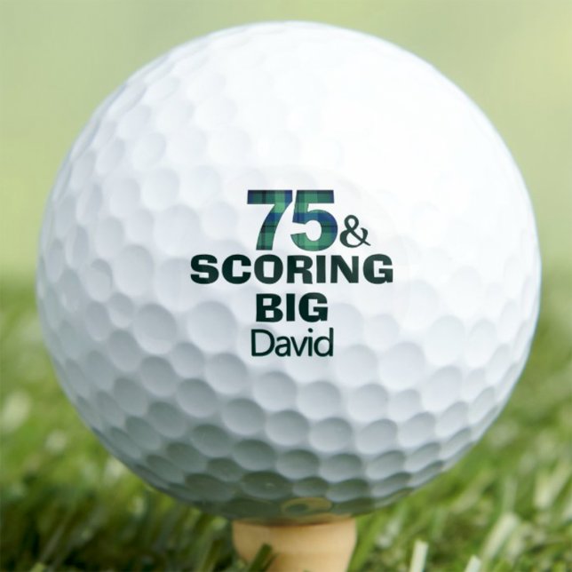 75th Birthday Scoring Big Custom Cool Gift Golf Balls (Creator Uploaded)