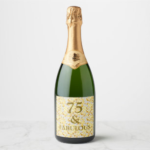75th Birthday Sparkling Wine Label