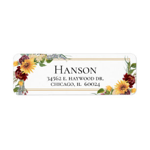 75th Birthday Sunflowers Return Address Label